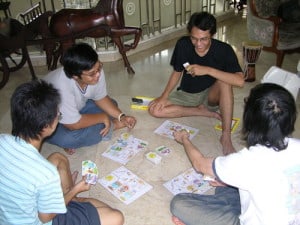 Games with trading (a form of negotiation), such as Bohnanza, feature lots of interaction. Image from Board Game Geek.